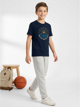 HELLCAT - Navy Blue Boys Printed T Shirt and Pant