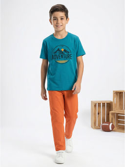 HELLCAT - Blue Boys Printed T-Shirt and Pant