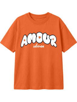 LEOTUDE - Orange Kids Oversized T-Shirt