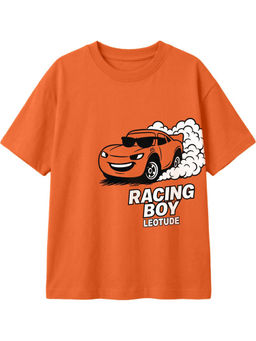 LEOTUDE - Orange Kids Oversized T-Shirt