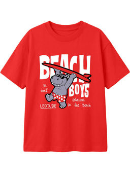 LEOTUDE - Red Kids Oversized T-Shirt
