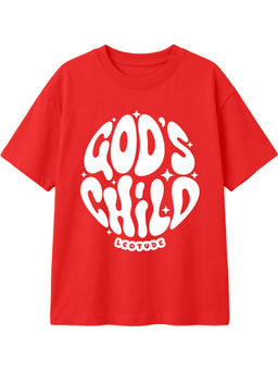 LEOTUDE - Red Kids Oversized T-Shirt