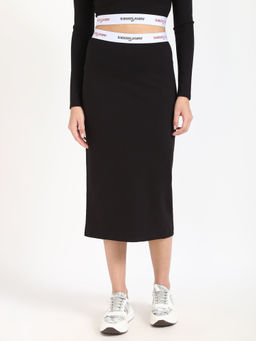 Tommy Hilfiger - Black Solid Slim Fit Skirt