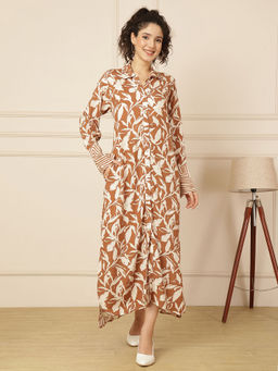 RANNG LABEL - Brown Printed Maxi Dress