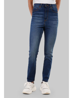 UNDERRATED CLUB - Indigo Solid Skinny Fit Jeans