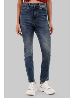 UNDERRATED CLUB - Blue Solid Skinny Fit Jeans