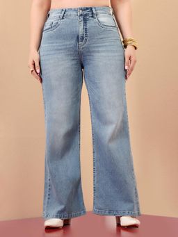 Miss Chase - Blue Denim Solid Jeans