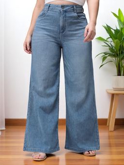 Miss Chase - Blue Denim Solid Jeans