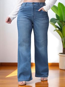 Miss Chase - Blue Denim Solid Jeans
