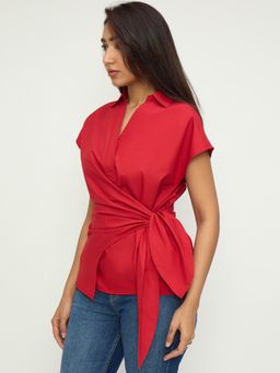 Femmella - Red Cotton Solid Top