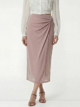 Cover Story - Purple Polyester Solid Skirt