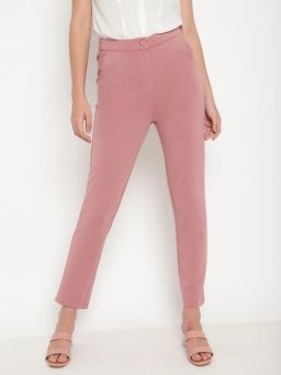 Beatnik - Peach Polyester Blend Solid Jeggings