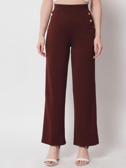 Beatnik - Maroon Polyester Solid Jeggings