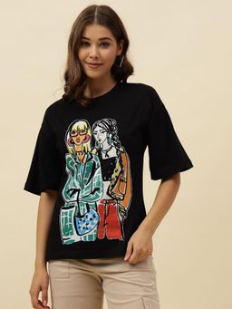 Beatnik - Black Jersey Printed T-Shirt