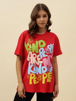 Beatnik - Red Jersey Typography T-Shirt