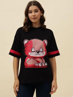 Beatnik - Black Jersey Printed T-Shirt