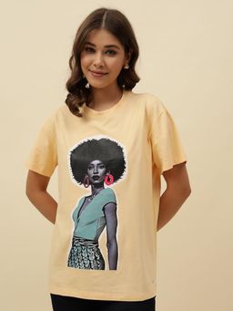 Beatnik - Yellow Jersey Printed T-Shirt