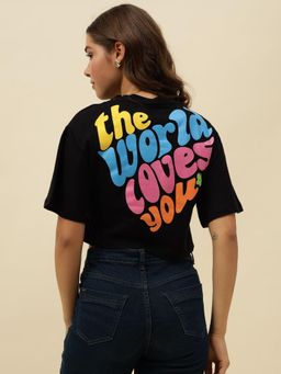 Beatnik - Black Jersey Typography T-Shirt