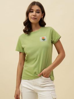 Beatnik - Green Jersey Embroidered T-Shirt