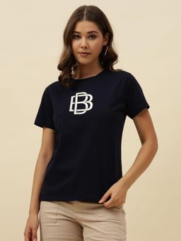 Beatnik - Blue Jersey Typography T-Shirt