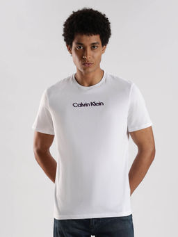 Calvin Klein - Logo Regular Fit White Cotton T-Shirt