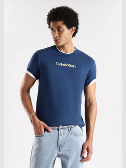 Calvin Klein - Logo Regular Fit Blue Cotton T-Shirt