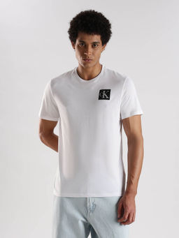 Calvin Klein - Logo Regular Fit White Cotton T-Shirt