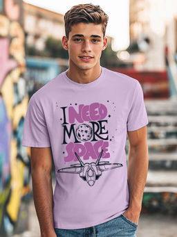 Bewakoof - Men Purple Bloom I Need More Space Graphic Printed T-Shirt