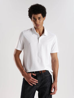 Calvin Klein - Striped Regular Fit White Polyester Polo T-Shirt