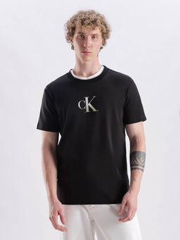 Calvin Klein - Logo Regular Fit Black Cotton T-Shirt