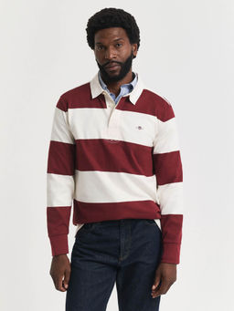 GANT - Men Maroon Regular Fit Heavy Rugger Polo T-Shirt
