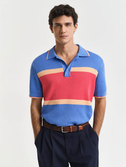 GANT - Men Blue Relaxed Fit Polo T-Shirt