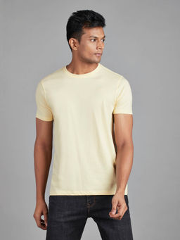 Reid & Taylor - Men Round Neck T-Shirt-Cream