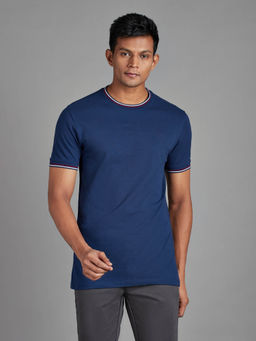 Reid & Taylor - Men Round Neck T-Shirt-Diesel Blue