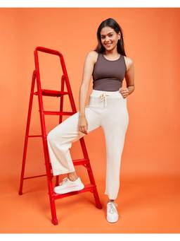 Blissclub - Women Ivory Move All Day Pants Regular with Adjustable Drawstring