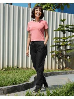 Blissclub - Women Black All Terrain Pants with Water-repellent finish and 2 Zipper Pockets