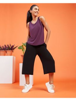 Blissclub - Women Black Move All Day Culottes with Adjustable Drawstring and Side Pockets