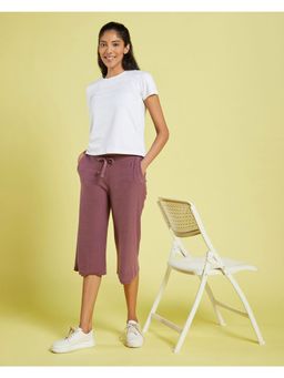 Blissclub - Women Lavender Move All Day Culottes with Adjustable Drawstring and Side Pockets
