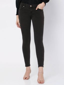VERO MODA - Women Solid Grey Mid Waist Ankle Length Jeans (26)