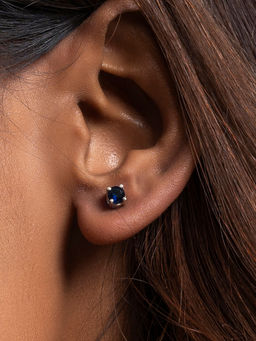 March By FableStreet - Sterling Silver Blue Zircon Mini Studs