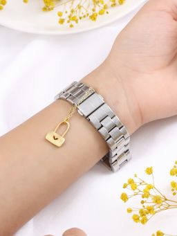 Mitali Jain - Golden Heart Lock Watch Chain Charm