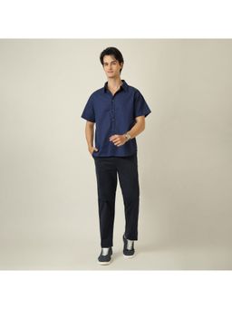 Saltpetre - Navy Blue Men Relaxed Fit Shirt with Chinos