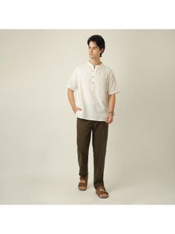 Saltpetre - Off White Men Relaxed Fit Shirt with Chinos