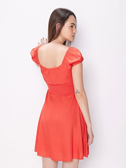 red corset skater dress Red Liquid Satin Corset Basque Waist Short Evening Dress | Ruby