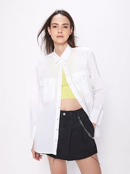 Cover Story - White Oversized Cotton Shirt