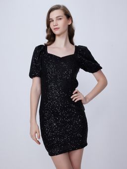 Cover Story - Black Sequin Bodycon Dress