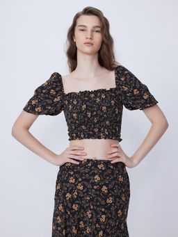 Cover Story - Boho Floral Print Top