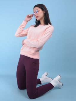 CRIMSOUNE CLUB - Women's Peach Printed Sweatshirt