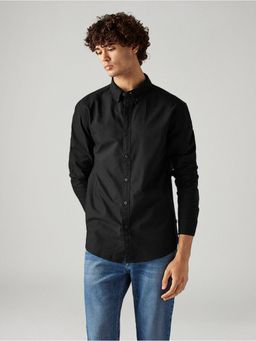Levi's - Men Black Cotton Collar Neck Shirt