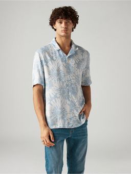 Levi's - Men Blue Viscose Collar Neck Shirt